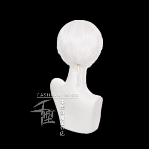 To Your Eternity Eternity Fushi White Short Cosplay Wig with Mini Ponytail Hair Peluca Anime Role 3 - To Your Eternity Merch