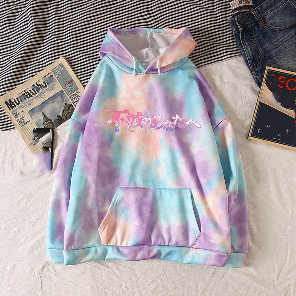 To Your Eternity Hoodies - To Your Eternity Harajuku Tie Dye Color Tops Hoodie