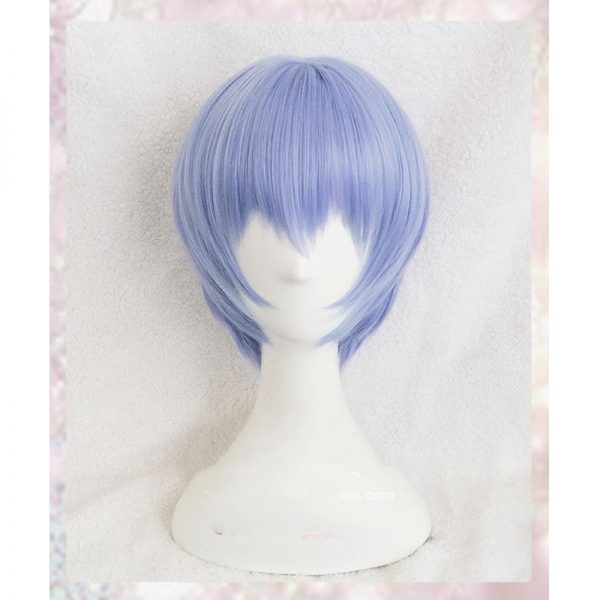 High Quality Anime EVA Short Light Blue Hair Ayanami Rei Heat Resistant Wig Cosplay Headwear Haripins 2 - To Your Eternity Merch